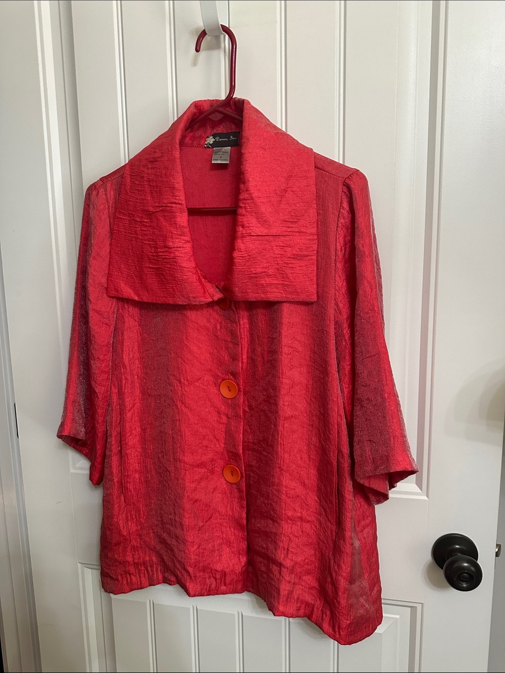 Appears New Damee, Inc Button Front Jacket Small Coral